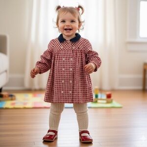 VTG  Tommy Hilfiger Girls Long sleeve Red White and Blue Dress  Size 4T